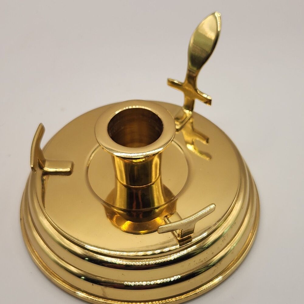 VTG PartyLite P7750 Brass Chamber Lamp Taper Candle Holder Base NOS No Box - Picture 7 of 9